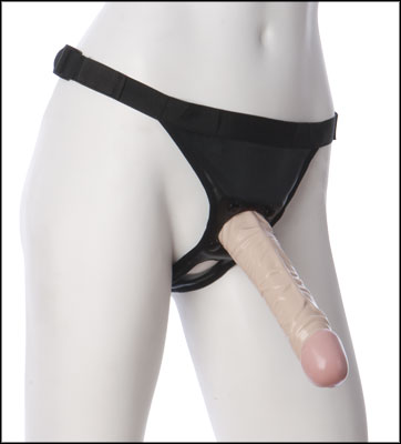 Vac-U-Lock+Classic+Dildo+with+Ultra+Harness+8+inches+-+Vanilla