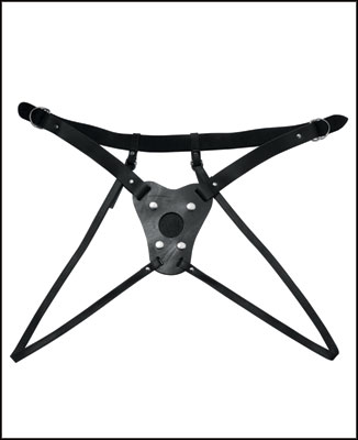 2-Strap Leather Dildo Harness