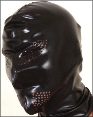 Hood with Perforations for Eyes and Mouth