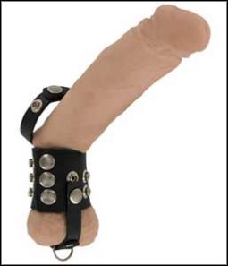 Strict Leather Cock Strap and Ball Stretcher - Large